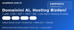 Ücretsiz Hosting! Bedava Hosting! Domainini Al, Hosting Bizden!